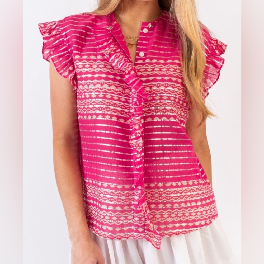 KOCH pink and gold design blouse